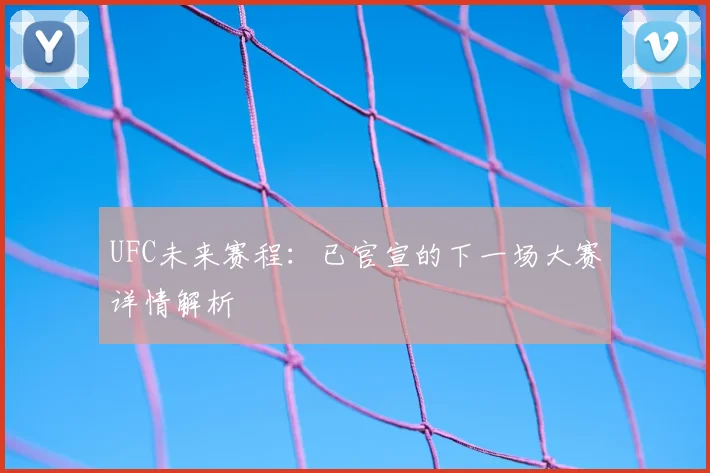 UFC未来赛程：已官宣的下一场大赛详情解析
